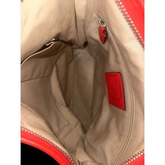 Coach Legacy Ocelot Duffle Sac 19996 Orange Leather Print Canvas Convertible Bag - Picture 6 of 7